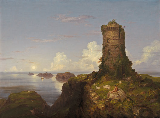 Thomas Cole Romantic Landscape with Ruined Tower